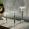 Candle Holders 3x Glass Lotus Flower Holder Elegant Stand For Table Centerpiece Bedroom Wedding Party Festivals Home Decoration