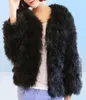 Роскошные теплые женские пальто покрытие для волос с страусом.