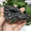 Figurines décoratives de haute qualité yooperlite dragon crânes folk artisanat natural quartz art sculpture flamme en pierre
