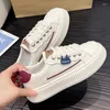 Casual Schuhe komemore Leder Dicke Boden weiße Frauen 2024 Frühling Herbst Sportschuh Mode weibliche stilvolle Turnschuhe