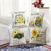 Pillow Bee Print Cover Sofa 4pc Linen Home Nordic Sunflower Cartoon Pillowcase Cool Savvy Sleepers Satin