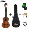 PEGS ACOUWAY 28 INCH GITAR GUITALELE GITARLELE HAWAII ukelele sapele body 6 strings 18 frets klassieke knop met optionele tas, tuner