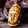 Colliers pendants scarned Guanyin Head for Lucky Bouddha Man Amulet Charms Free Corde Oeil du tigre jaune