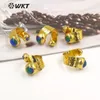 Кластерные кольца WT-R481 Blue Murano и Kyanite Beads Shape Shape Gold можно регулировать для приличных аксессуаров для вечеринок