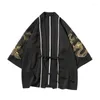 Etnisk kläder kinesisk stil jacka retro taoist mantel unga mäns japanska sommar tunna koftan kimono tre kvarts ärm hanfu man