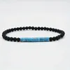 Bracelets de perles de Strand 1PC Onyx 4 mm pour hommes et femmes Bracelet de yoga de méditation