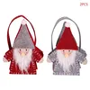 Décorations de Noël 2pcs / Set Soudish Santa Gnome Plux Gift Candy Sac suspendu de décor de fête d'arbre de Noël