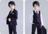 Trousers Boys Wedding Suit Kids Formal Jacket Vest Pants Bowtie Tuxedo Photography Set School Children Speech Host Performance Prom Dress