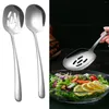 Spoons 2pcs Reusable Mixing Daily Home Easy Clean Cooking Tabletop Multi Functional Serving Spoon Set Large Slotted Stainless Steel