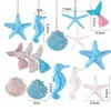 Estatuetas decorativas 20pcs resina pingentes de resina desenho animado marsel starfish hippocampus forma adorável e ornamentos de árvores de natal suprimentos de férias