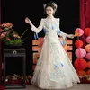 Vêtements ethniques Vêtements chinois pour femmes Réduction blanche Xiuhe Bride Robe de mariée Toasting Cabinet Tassel Pearl Tang Suit