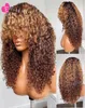 Кружевные парики Elia цветные изделия вьющиеся человеческие волосы с челкой с полной машиной сделали 100 бразильских Реми для женщин 20092062689856844