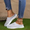 Sapatos casuais tênis femininos vulcanizados 2024 tendências de verão chinelos de malha respirável mamã