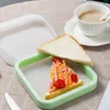 Yemek takımı yeniden kullanılabilir silikon kırıcı kutu taze tutma konteyneri Sandviç ekmek ofisi meyveleri için taşınabilir