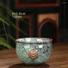 Koppar tefat keramiska ugn byte glaserade master te cup suet jade hand målade set kinesisk teaware kaffe mugg dricksvaror 120 ml