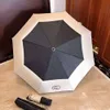 Chanells Umbrella Luxury Designer Gift Camellia dobrando abertura automática e fechamento de guarda solar solar e guarda -chuva de proteção UV