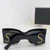 Lunettes de soleil à cadre rectangulaire de concepteur pour femmes avec acétate Cat Eye Frame et métal surdimensionné de la jambe large SLM119 Lunettes de soleil haut de gamme pour femmes