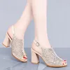 Dress Shoes Women Sexy High Heel Elegant Party Solid Ankle Strap Women's Belt Buckle Sandals Rhinestone Ladies