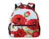 Backpack Mountaineering Border floreale Poppies rosso fiori e sacchetti di spalle anemoni bianchi Nackpacks5990944