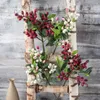 Fiori decorativi artificiale para para decorazioni bacche di frutta oliva fiore di fagioli per la sposa natalizia matrimoniale tavolo autunno home