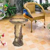 Garden Decorations Resin Feeder Tree House Statue Figurine Fence Deck Bird Bath Bowl Feeding Station For Hummingbird Balcony Housewarming