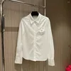 Женские блузки 2024 мода с длинными рубашками с длинными рубашками 0127