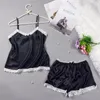 Maison de vêtements pour femmes pyjamas sets satin vêtements de sommeil salon spaghetti bracele