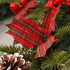 Decorative Flowers Christmas Wreath Decoration Winter Red Plaid Garland Farmhouse Welcome Pine Cones Decorations