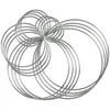 Dekorativa figurer 20 stycken metall dröm catcher ringar hoops stål hantverk silver för hantverk makram och andra diy -projekt i 5 storlekar