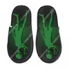 Slippers Indoor Green extraterrestre Figure d'hiver chaude maison moelleuse moelleuse moelleuse