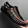 Casual Shoes 2024 Summer Men Breattable Women Slippers Non-Slip Outdoor vandring Zapatos Hombre Woven Colorful Sandals