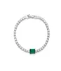 AIYANISHI 925 Sterling Silver Emerald Green tennis bangle bracelet for women wedding Fine Jewelry bracelets christmas gift9961249