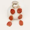 Boucles d'oreilles en peluche G-G Slice de corail rouge naturel