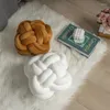 Pillow Fashion Nordic Style Velvet Chinese Knot Solid Color Throw For Sofa Hand Woven Pillows Home Decor