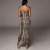 Sukienki swobodne modny druk lampard nadruk seksowne push-up back-und-up-und back-ft figure pochlebna pochlebna osłona jednoetapowa
