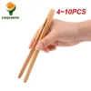 Pauzinhos 4-10pcs clipe de madeira acessórios simples de bambu saudável e seguro Conjunto de chá durável, aproximadamente 17,8 cm de família