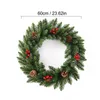 Decorative Flowers Berry Battery Operated Artificial Christmas Wreath For Front Door Warm White Lights Natural Wreaths Fast