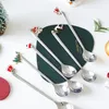 Coffee Scoops 6 PCS Honey Christmas Spoon Metal Metor Sacons Sacs Couvoirs Sacs en acier inoxydable Scoop