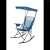 Camp Furniture Mesh Tension Rocking Chair With Canopy Blue And Grey Detachable Rockers Adult