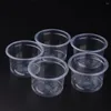 Tek kullanımlık fincan pipetler 100 PC sofra takımı porsiyon bardağı plastik tatlı kaseler çift cilt sütü
