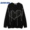 Men's Sweaters Men Japanese Harajuku Retro Love Embroidery Pattern Sweater Y2K Autumn Winter Loose Knitted Hip Hop Streetwear Knitwear