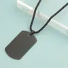 Titanium Steel Trendy Mens Hip Hop Necklace Military Dog Tag Engraved Identity Pendant Accessories