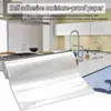 Fensteraufkleber Küche Öl verdickte wasserdichte selbstklebende Stickschrankpapier Dekor Hochtemperatur P8S2