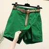 Frauen schließen Shorts High Taille Damenrock mit Seiten geteilten Taschen über der Knielänge Feste Farbe für Frauen 240407