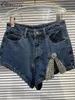 Jeans femminile 2024 Summer Fashion Rhinestone Bow Shorts Love Wated Ultra Short Girl Temperamental Pants