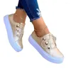 Scarpe casual Lace-up Sneaker vulcanizzate da donna solida in vendita 2024 Zapatillas rotondi di alta qualità di alta qualità