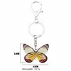 Tornari di gioielli anime acrilici Patten Pieridae Butterfly Keyrings for Women Girl Bag Walet Car Key Holding Charms Gift