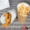 Coppe usa e getta cannucce da 50 pezzi di carta fritte francesi Coppa di alimenti Contenitori alimentari Kraft Fry Assicing ciotola