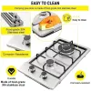 Combos Propane/Natural Gas Cooker, 12 Inch Stainless Steel Gas Stove Top Dual Fuel Easy to Clean (12Wx20L)