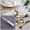 Spoons 4 Pcs Dessert Spoon Stainless Steel Coffee Honey Small Multipurpose Scoop Creative Mixing Banquet Mini Guitar Silicone